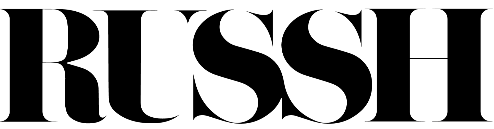 Black 'RUSSI' text on a white background