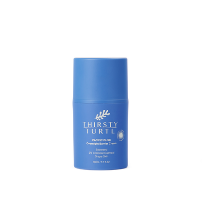 Picture of 50ml blue colour bottle of night cream that contains colloidal oatmeal