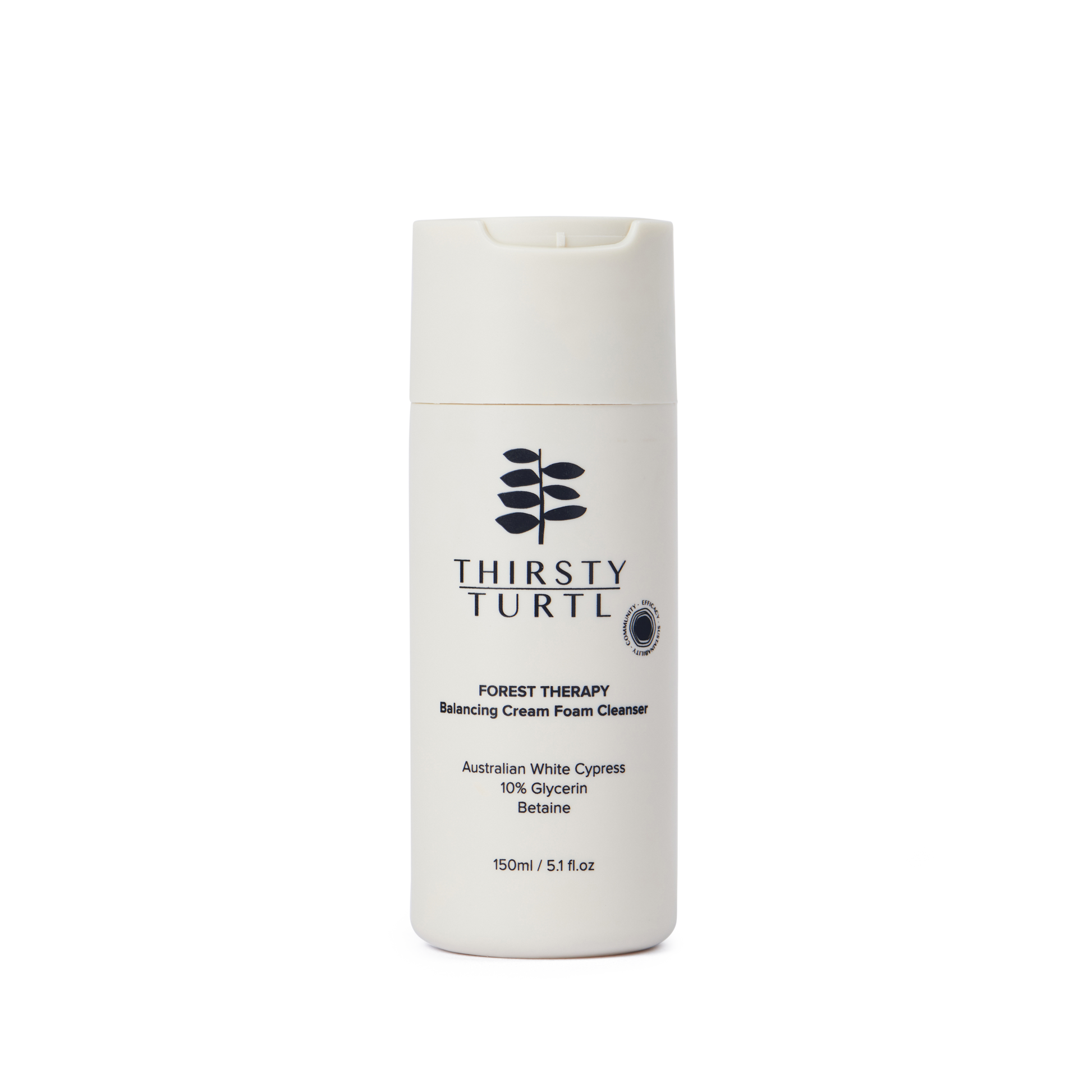 Picture of 150ml grey bottle of cream cleanser that contains glycerin and betaine