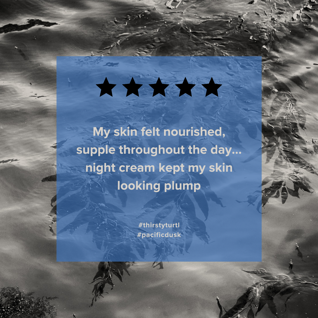 5 star review from customer that loves the night cream for plumping skin